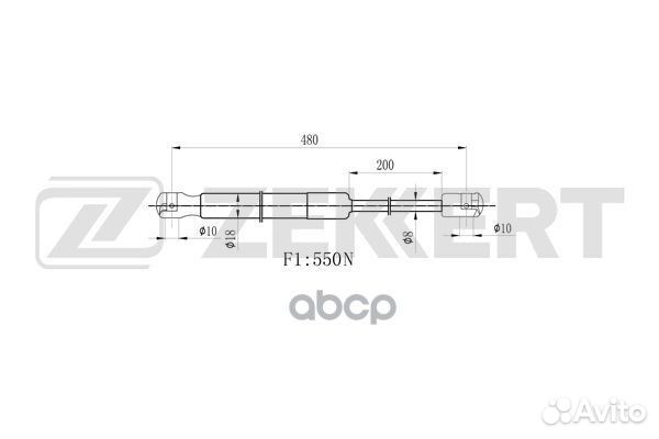 Пружина газовая багажника VW Golf V 05- gf1927