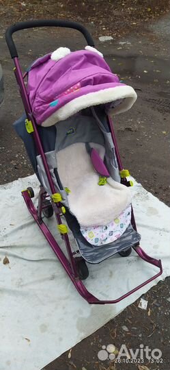 Детские санки коляска ника
