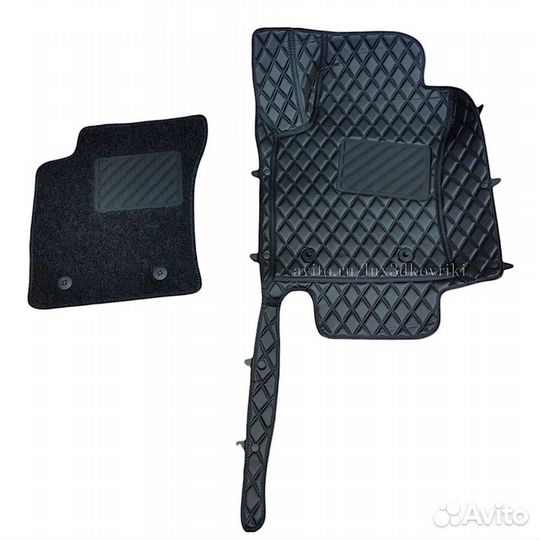 Коврики премиум Mercedes E W211 +ворс. Чёрн/чёрн