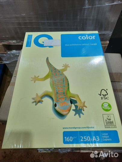 Бумага цветная IQ color (297х420 мм), А3, 160 г/м2