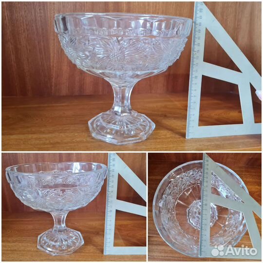 Хрустальная ваза, сахарница, салатница, пепельница