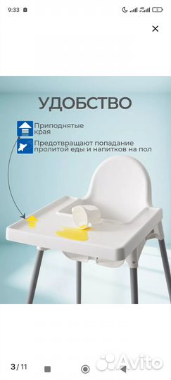 Детский стульчик для кормления IKEA