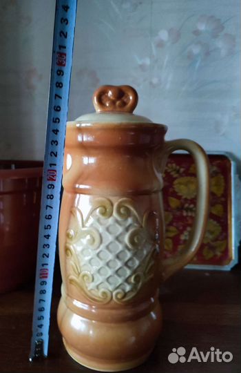 Горшок керамический винтаж и кувшин