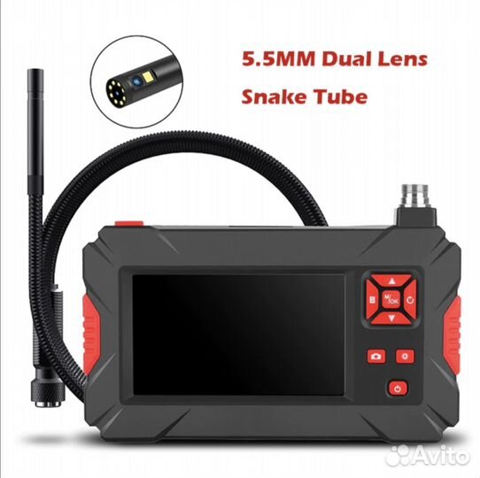 Эндоскоп бороскоп две камеры 5,5мм 1 метр + экран