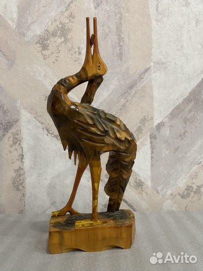 Статуэтка дерево «Цапля» СССР