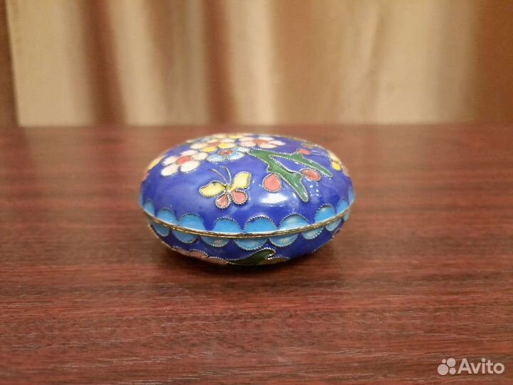 Шкатулка китайская перегородчатая эмаль клуазоне