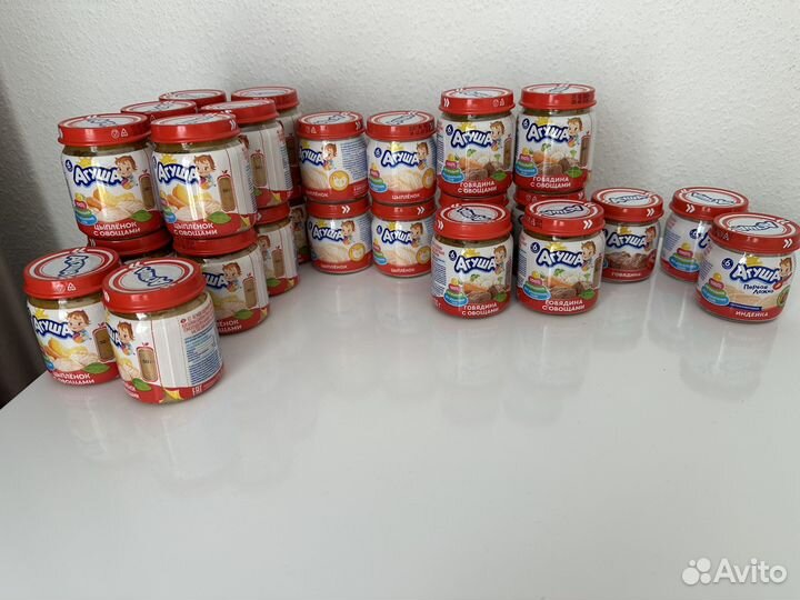 Детское питание агуша, мясные и овощные пюре