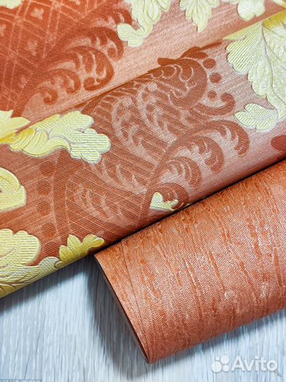 Обои остатки, красно-золотой цвет