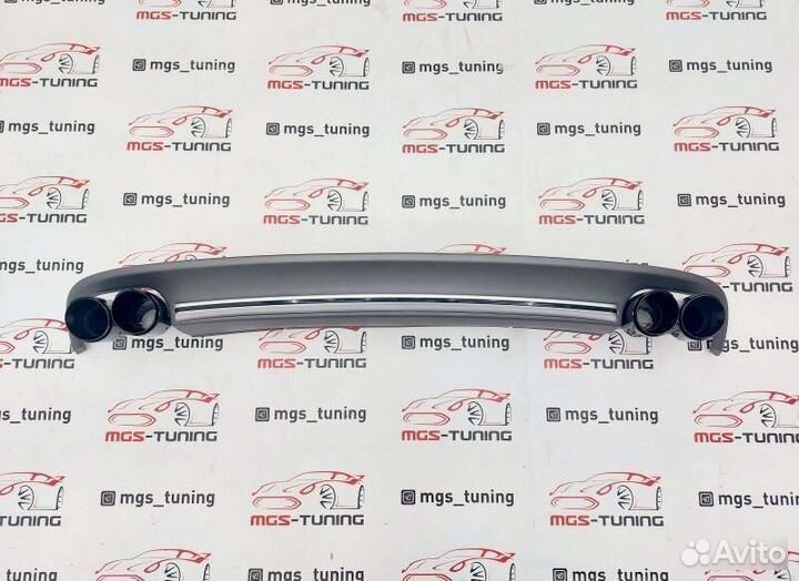 Диффузор S7 Audi A7 S-line 10-14 + Akrapovic black