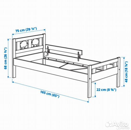 Детская кровать IKEA kritter с матрасом