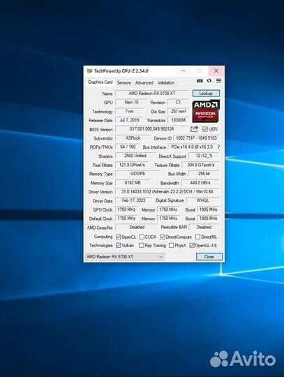 Мощная игровая красотуля 5700 XT 8 Гб в отл сост