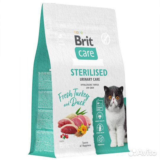 BritCareCat Sterilised 1,5кг+400 Бесплатно с уткой