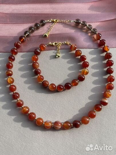 Комплект натуральный агат