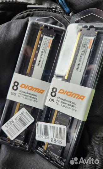 Оперативная память digma DDR3 1x8Gb, 1600MHz