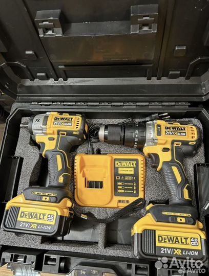 Аккумуляторный набор dewalt 2в1 гайковерт+шурик