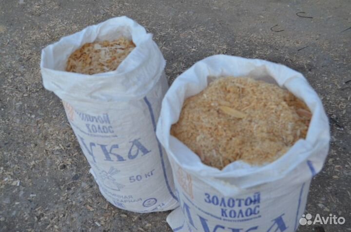 Опилки березовые в мешках