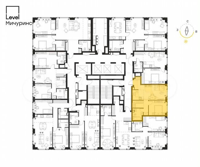 2-к. квартира, 44,9 м², 14/30 эт.