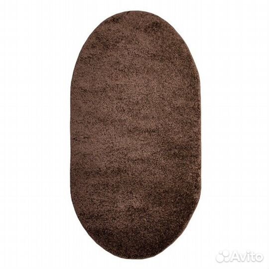Ковёр Фризе 'Шегги', цвет тёмно-кофейный, овал 80х