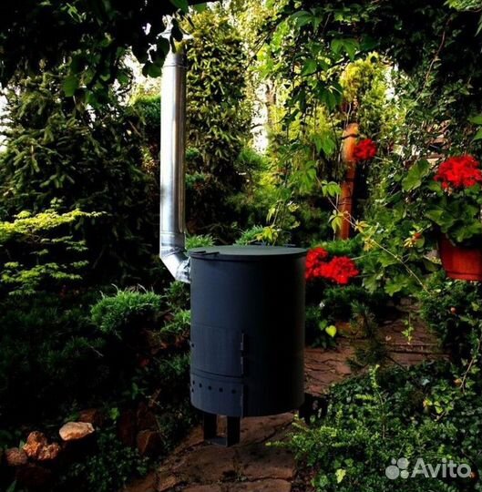 Печь для сжигания мусора Дымок-3 250 литров (4мм)