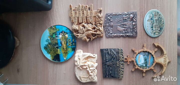 Магниты на холодильник/простые/из камня/металла