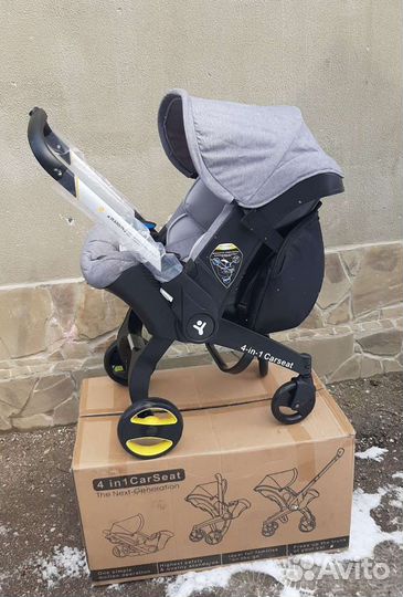 Коляска автокресло 4в1 (светло серый)