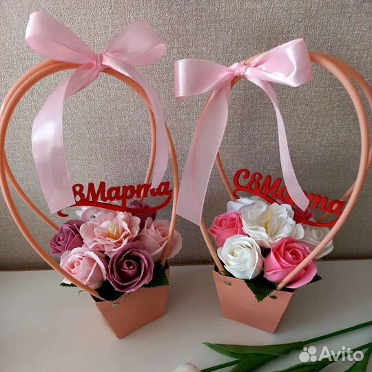 Корзиночка с мыльными цветами