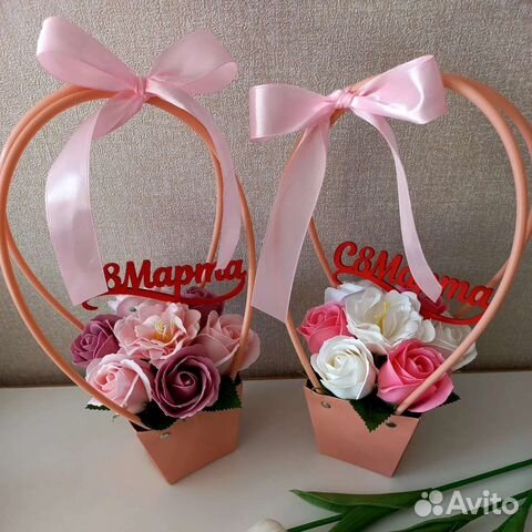 Корзиночка с мыльными цветами