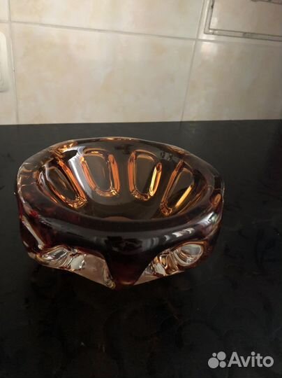 Пепельница Богемия и цветное стекло Чехословакия