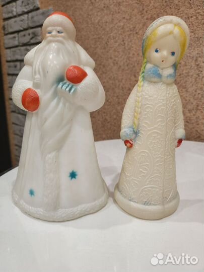 Дед мороз и снегурочка СССР пластик
