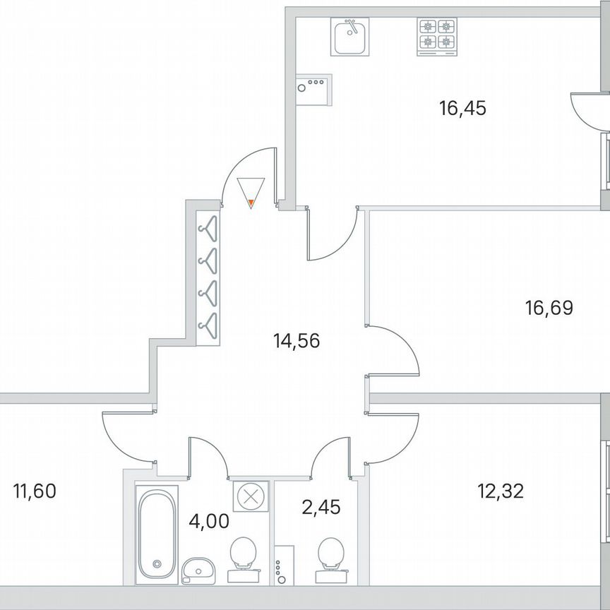 3-к. квартира, 79,9 м², 1/8 эт.