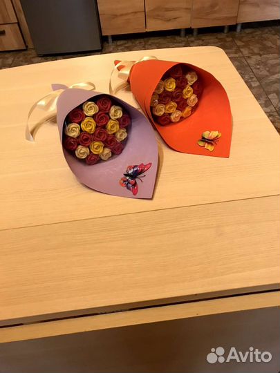 Шоколадный букет, цветы, сладкий подарок