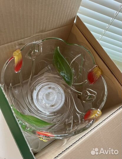 Новый салатник/ваза для фруктов на ножке, 20см