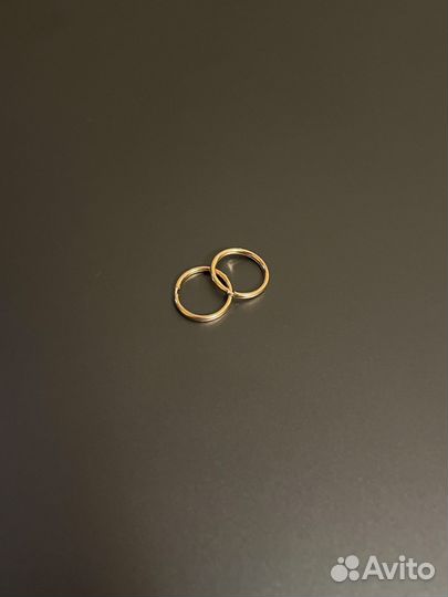 Серьги минимализм позолоченные сердечки/конго