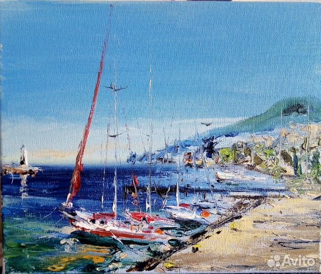 Ялта. Яхты. Холст. Масло