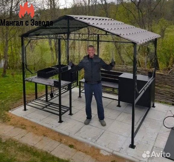 Мангал с крышей
