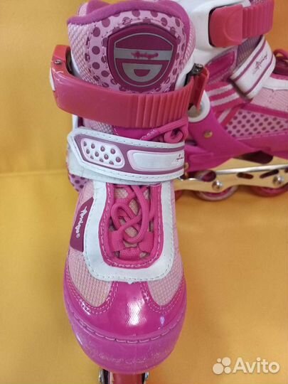 Коньки роликовые раздвижные стелька 17-19 см