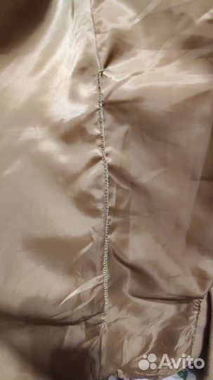 Женское бежевое пальто 44