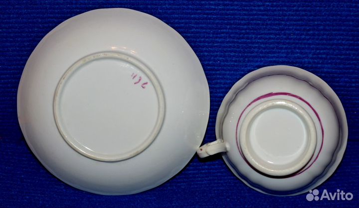 Чайная пара Англия Sunderland lustreware 19 век