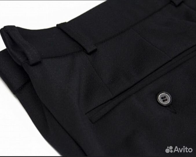 Шерсть черная ткань брючная