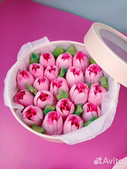 Сладкий подарок/зефирные цветы тюльпаны