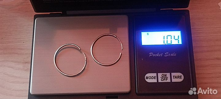 Серьги конго серебро 925, 2 пары