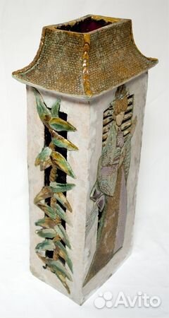 Ваза напольная Гейша, керамика, ручная работа, 48х