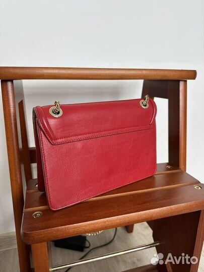 Кожаная красная женская сумка Massimo dutti