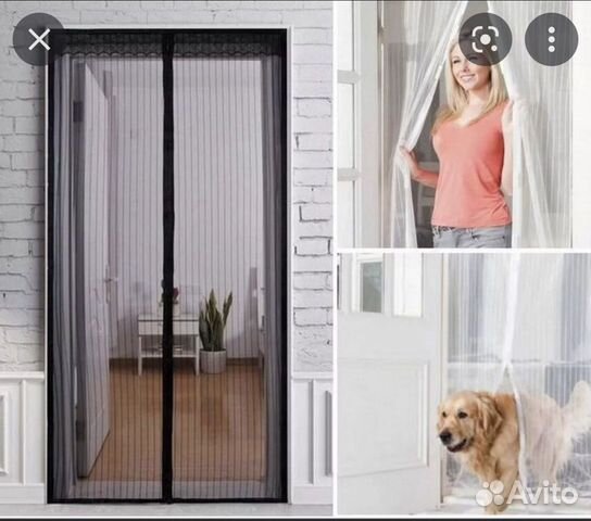 Москитная сетка на магнитах на двери и окна