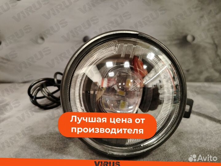 Фара передняя средняя круглая на электровелосипед