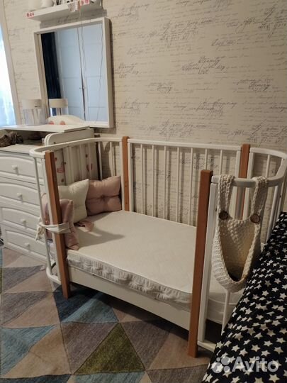 Кроватка приставная Merry Happy Caramel