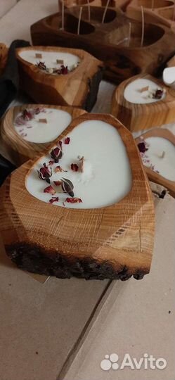 Ароматические свечи в дереве