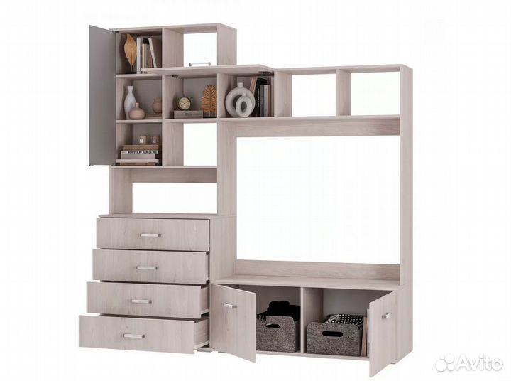 Стенка Белла центральная секция ясень белый