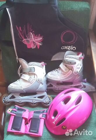 Роликовые коньки Fila 29-32 р,шлем, чехол, защита