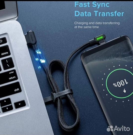 Новый Угловой Кабель USB Type C Mcdodo 3А